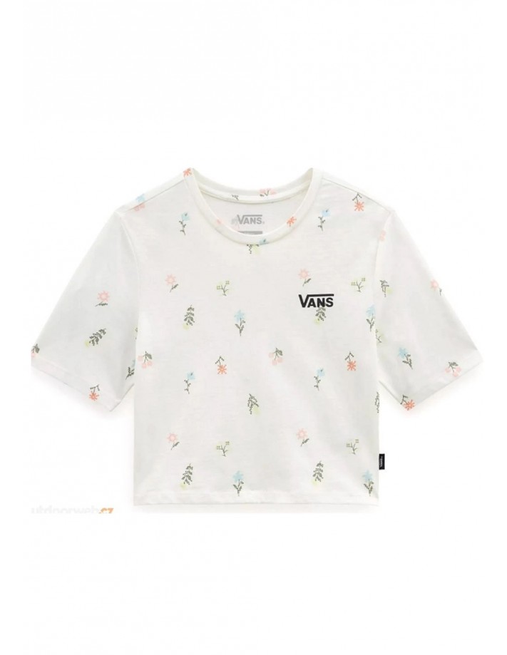 VANS Micro Ditsy Crop Crew Sport - Marshmallow - T-Shirt