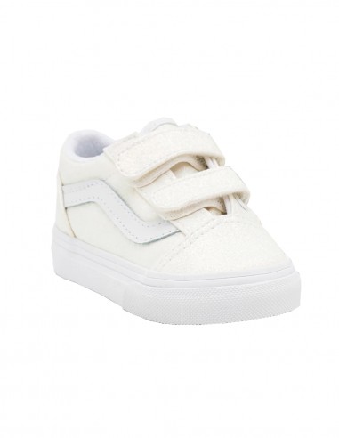 VANS Old Skool V - Glitter White - Kids Shoes