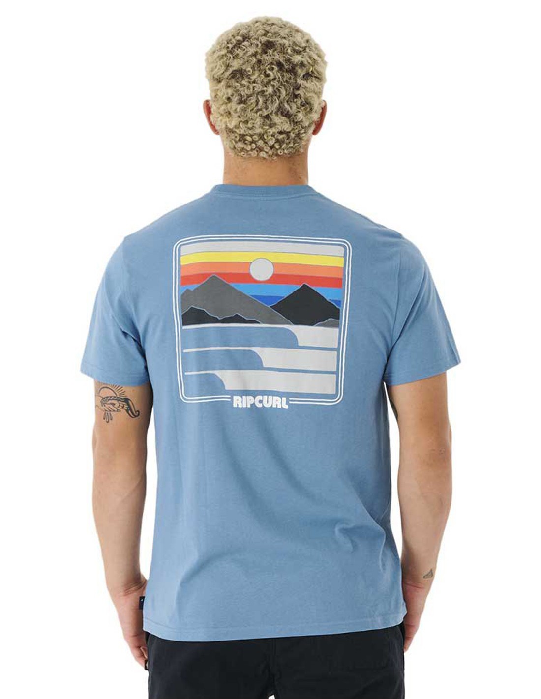 RIP CURL Surf Revival Sunset Dusty Blue T shirt