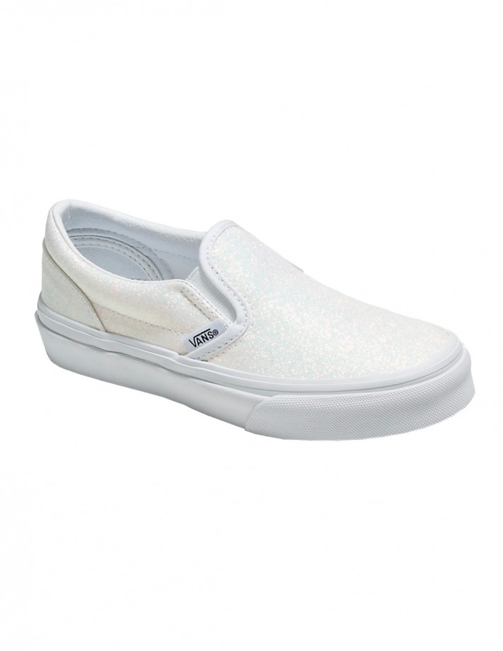 VANS Classic Slip-On - Glitter White - Chaussures Enfants