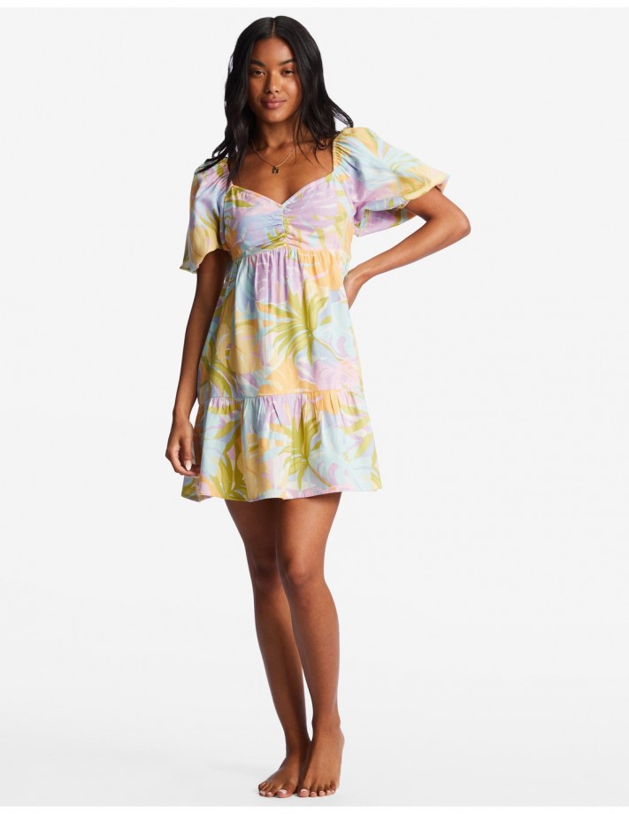 BILLABONG Be Mine - White/Multi - Women's Babydoll Dress