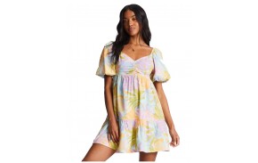 BILLABONG Be Mine - White/Multi - Babydoll Dress