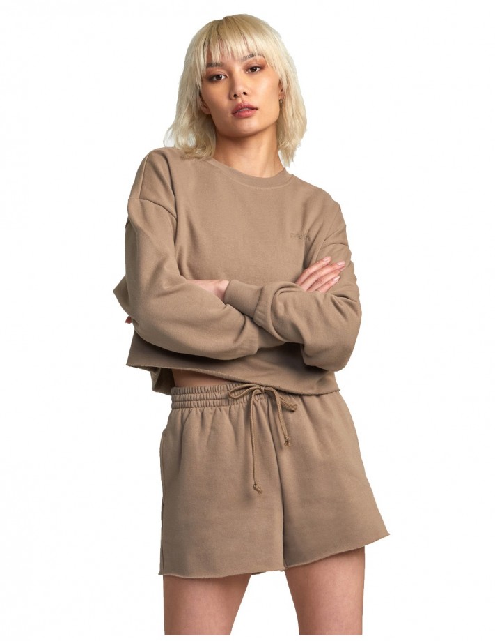 RVCA Test Drive - Dark Khaki - Crewneck