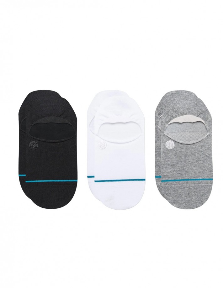 STANCE Icon 3-Pack - Blanc/Gris/Noir - Chaussettes Invisibles