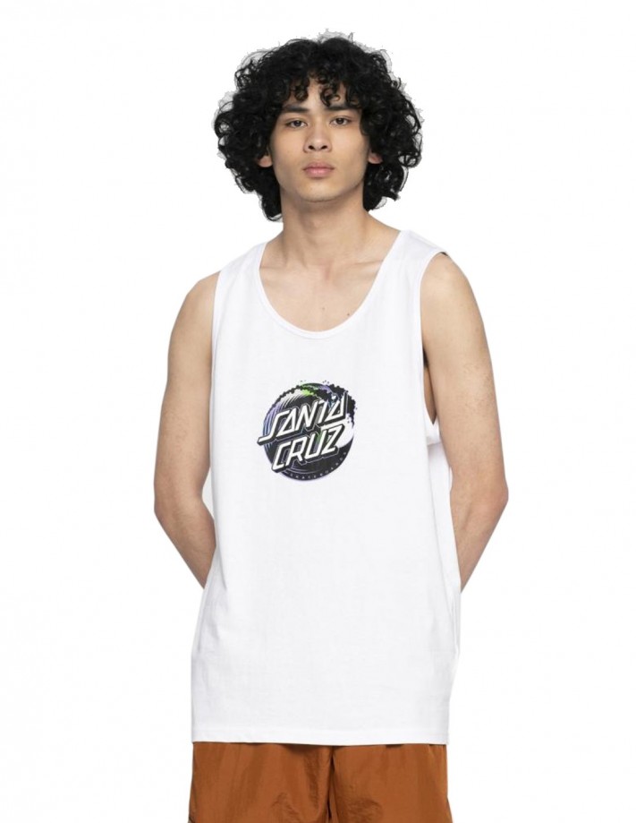 SANTA CRUZ Holo Wave Dot - White - Tank Top