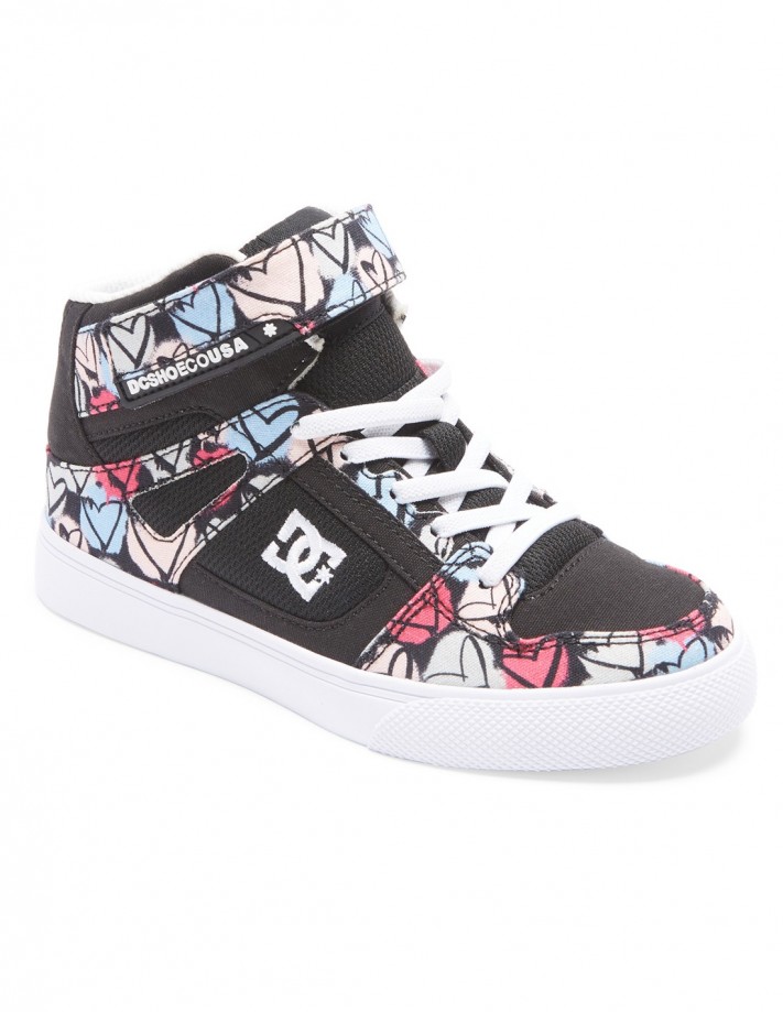 DC SHOES Pure Hi EV - Black/Multi - Kids Skate Shoes