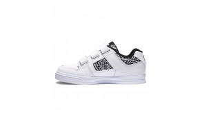 DC SHOES Pure V - Black/White Print - Kids Skate Shoes