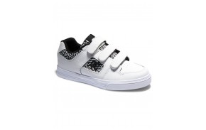 DC SHOES Pure V - Black/White Print - Kids Skate Shoes