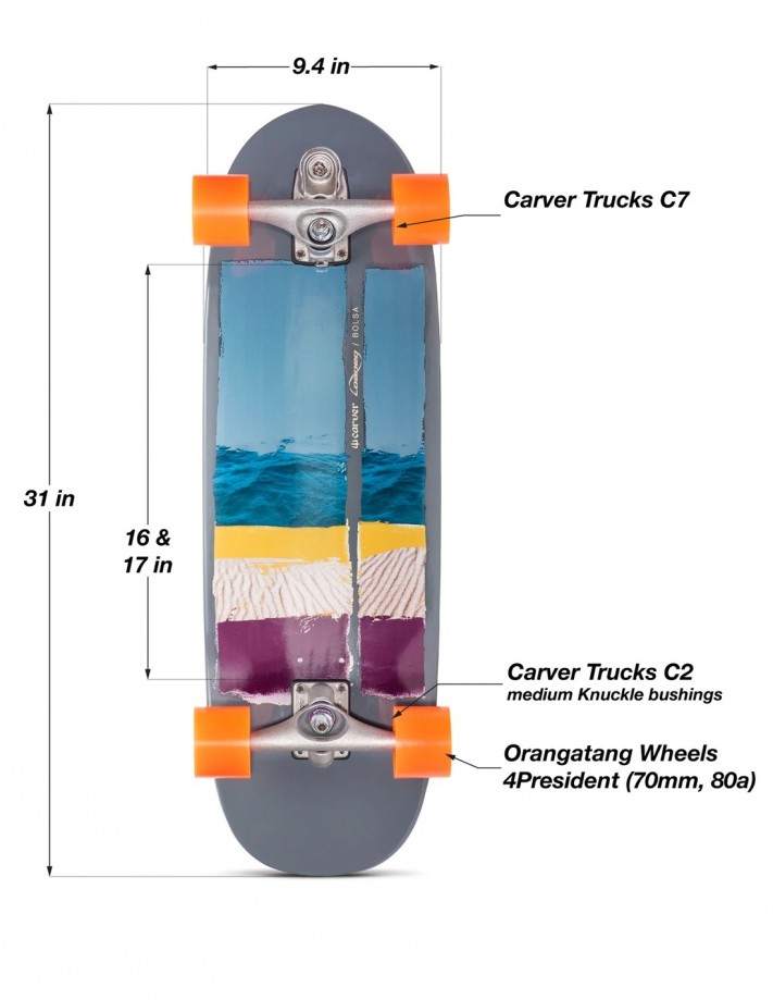 Skate Simulador Surf Loaded X Carver Bolsa C7 - Place Skate Shop