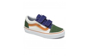 VANS Old Skool V - Twill Block Multi/True White - Chaussures Enfants