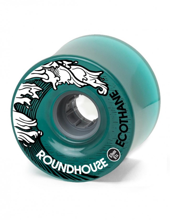 CARVER Roundhouse Ecothane 69 mm 81a - Aqua - Rollen de longboard