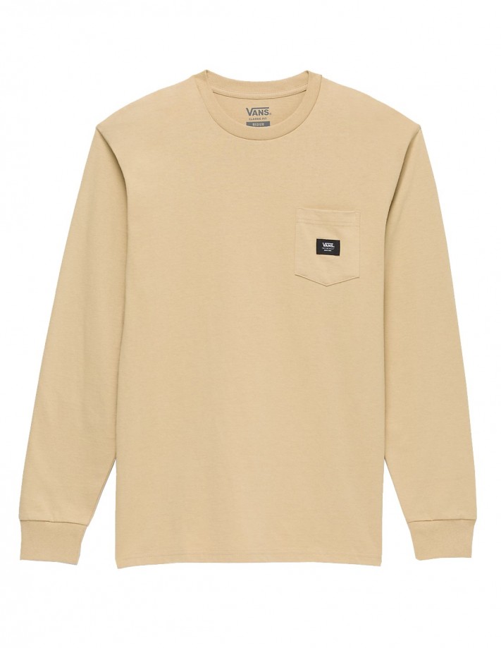 VANS Woven Patch Pocket - Taos Taupe - Long sleeve T-shirt