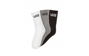 VANS Classic Crew Pack of 3 - White/Grey/Black - Children's Socks