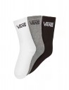 VANS Classic Crew 3-Pack - Wit/Grijs/Zwart - Kindersokken