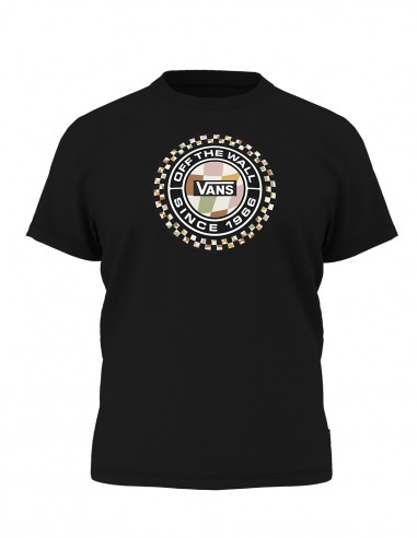VANS Checker Circle Crew - Schwarz - T-Shirt