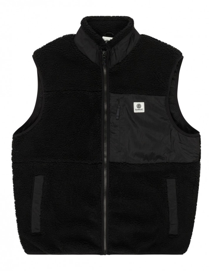 ELEMENT Lake - Flint Black - Sleeveless Sherpa Jacket