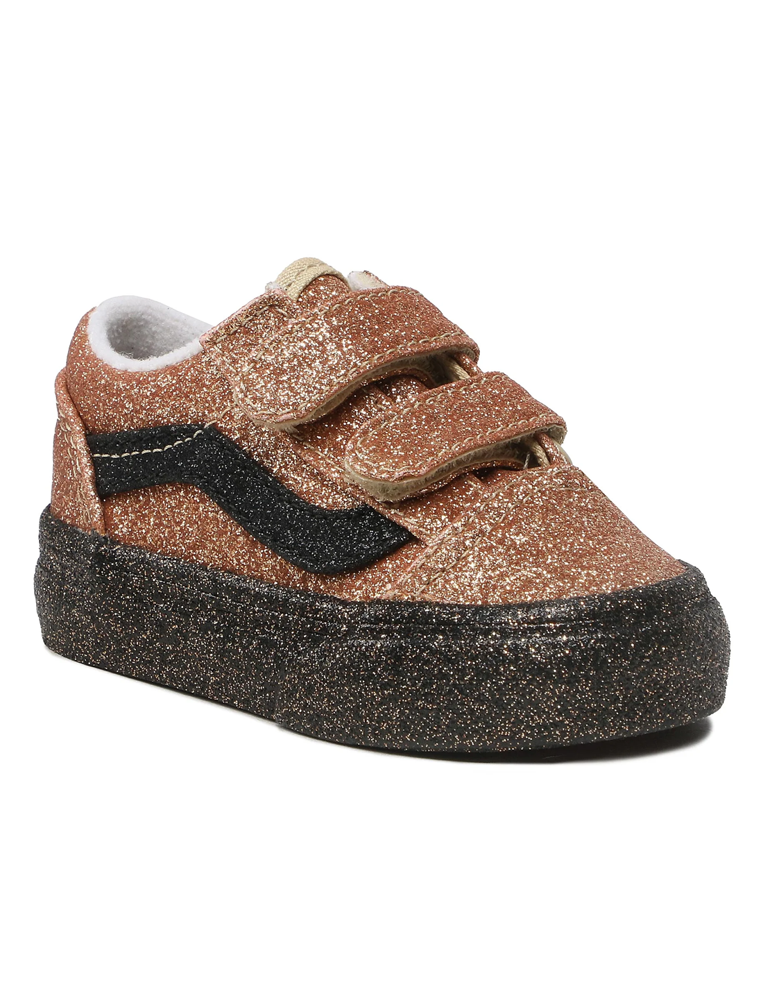 VANS Old Skool V Party Glitter Black Gold Baby shoes