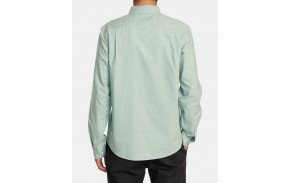 RVCA Thatll Do Micro Stripe - Green Haze - Men's Long Sleeve Shirt