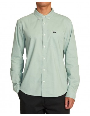 RVCA Thatll Do Micro Stripe - Green Haze - Chemise Homme