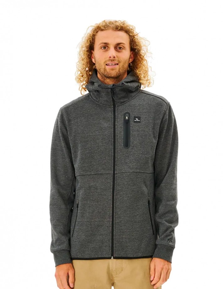 RIP CURL Departed Anti Series - Charcoal Marle - Hoodie