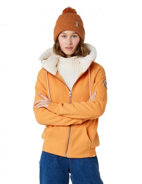 RIP CURL Velouchi - Orange - Sherpa Zipper Hoodie