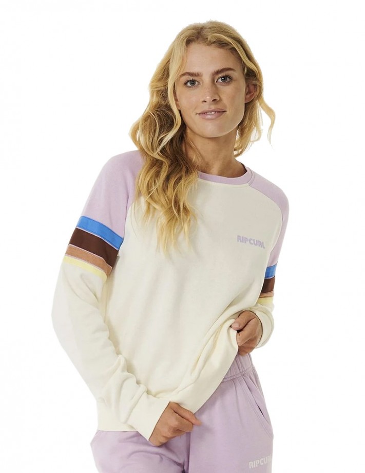 RIP CURL Surf Revival Raglan - Lilac - Crew neck sweatshirt