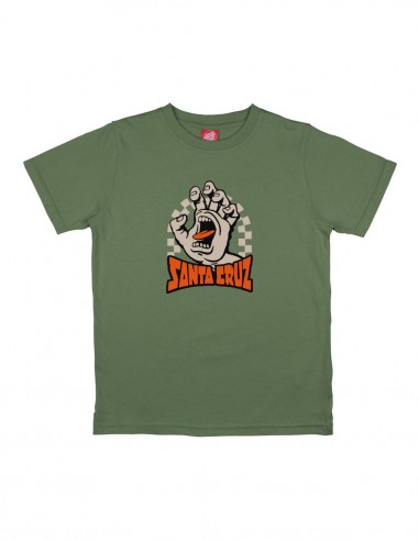 SANTA CRUZ Youth Check Gateway Hand Front - Sage - T-shirt Enfant