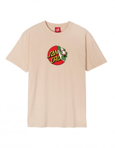 SANTA CRUZ Beware Dot Front - Oat - T-shirt