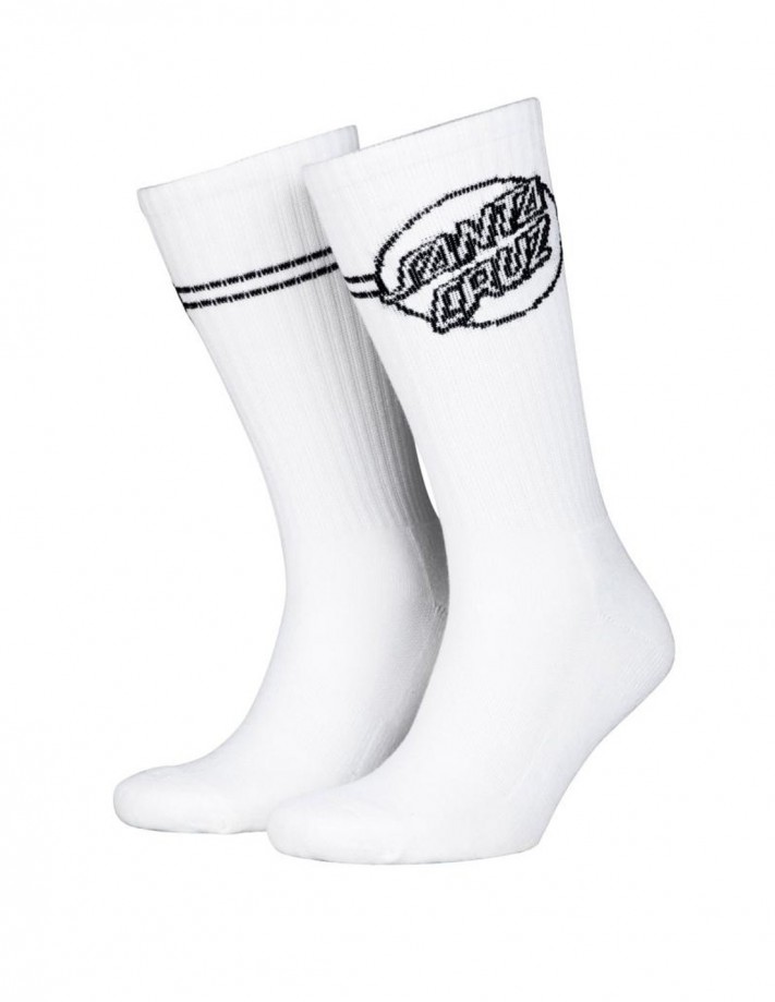 SANTA CRUZ Opus Dot Stripe - Optic White - Socks