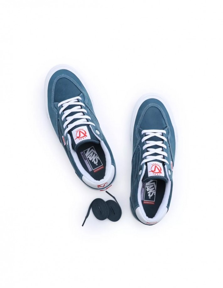 Vans blue leather shoes new arrivals