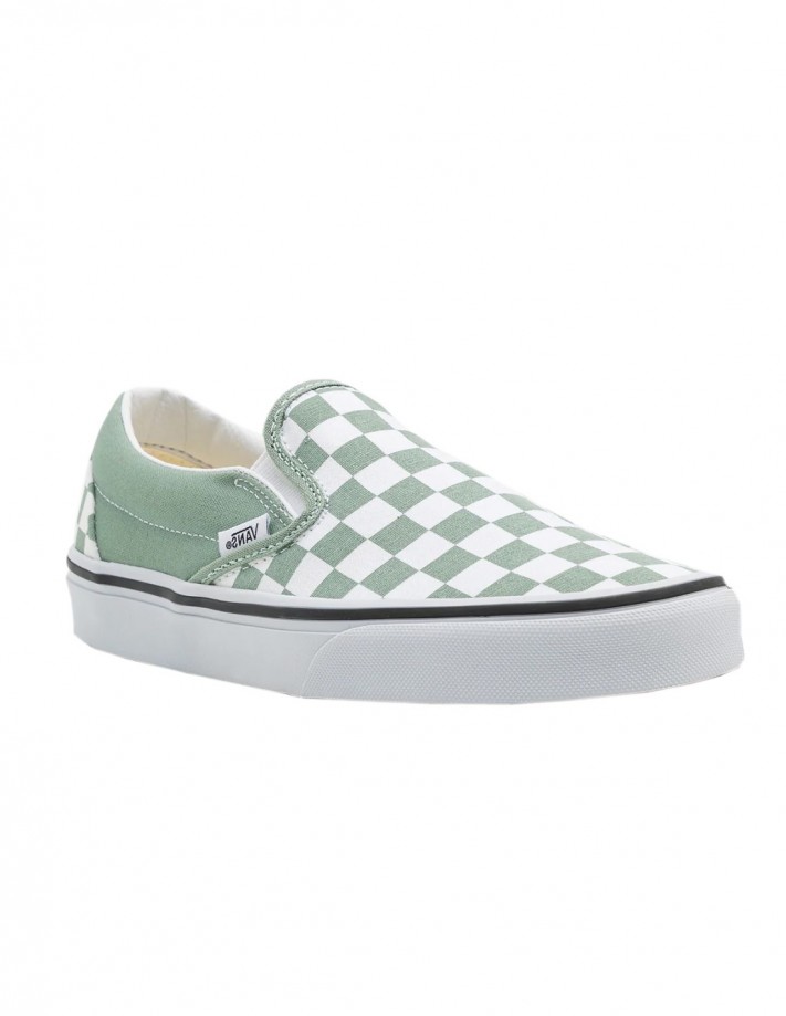 VANS Classic Slip-On Color Theory - Checkerboard Iceberg Green- Chaussures de skate