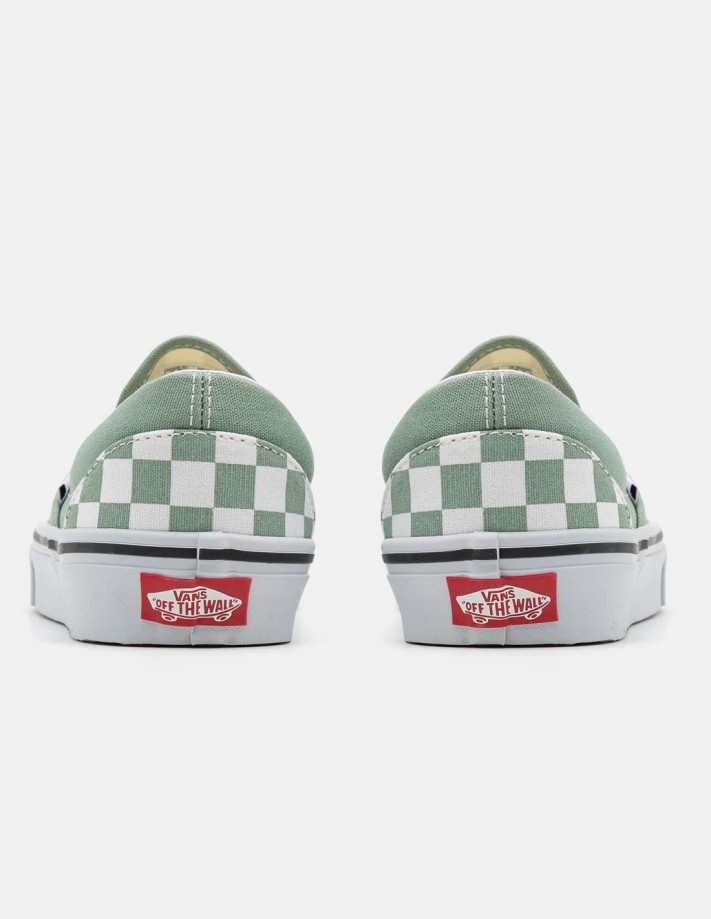 slip on vans green