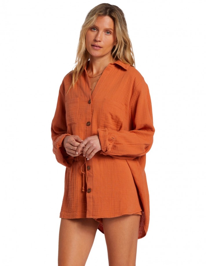 BILLABONG Swell Blouse - Orange - Chemise