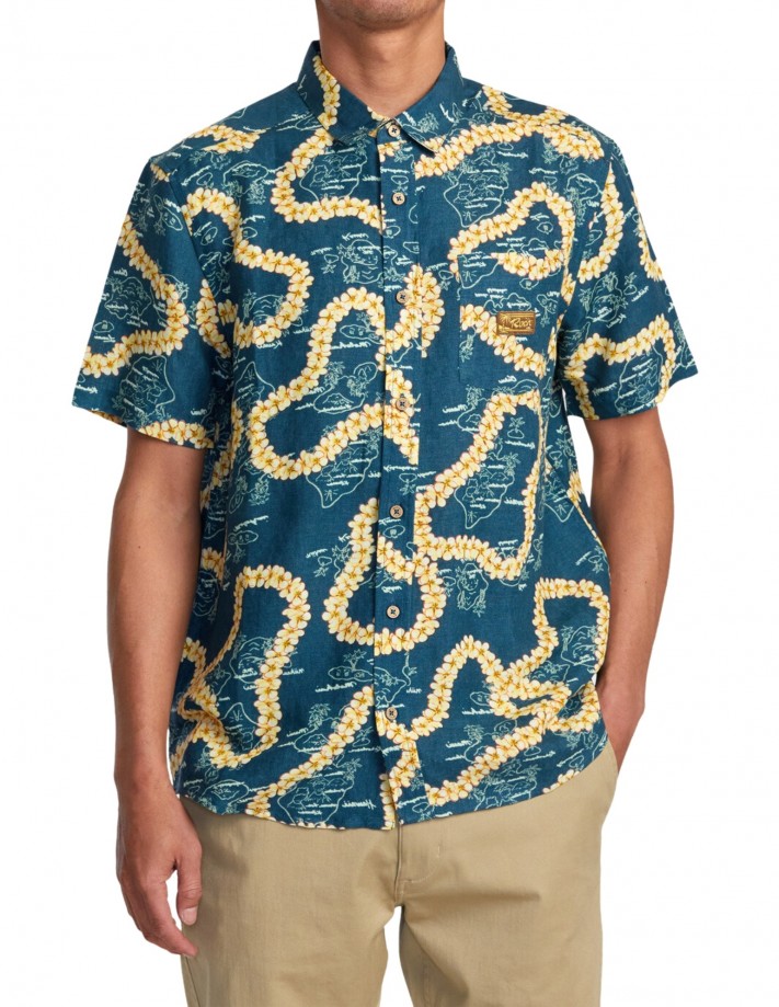 RVCA Exotica - Duck Blue - Hemd