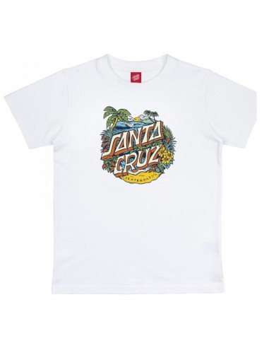 SANTA CRUZ Youth Aloha Dot Front - Blanc - T-shirt Enfant