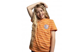 SANTA CRUZ Youth Custom Paradise Break - Apricot Wave Stripe - T-shirt Enfant