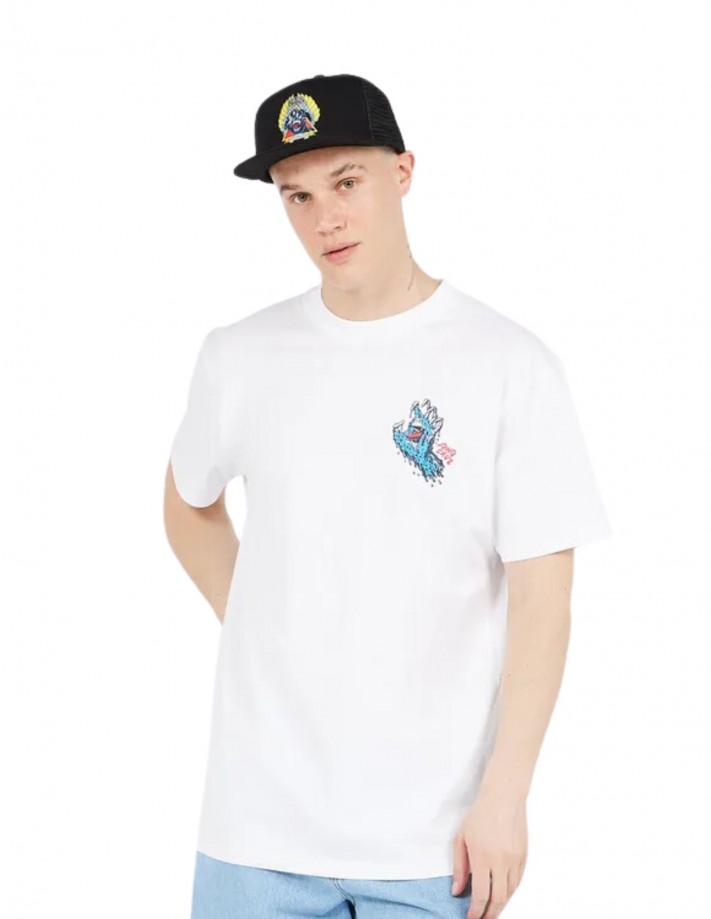 SANTA CRUZ Melting Hand - White - T-shirt