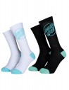 SANTA CRUZ Donna Opus Dot - Bianco/Nero - Confezione da 2 - Calze