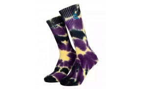 SANTA CRUZ Screaming Mini Hand - Purple/Yellow/Black Tie Dye - Chaussettes