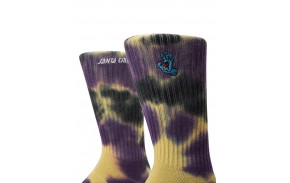 SANTA CRUZ Screaming Mini Hand - Purple/Yellow/Black Tie Dye - Chaussettes