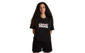 VANS Blumen Crop - Schwarz - T-Shirt