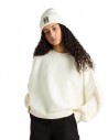 VANS Sabine Loose Crew - Marshmallow - Felpa girocollo da donna