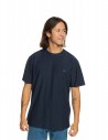 Quiksilver Slub Cuello Redondo - Azul Marino Blazer - Camiseta