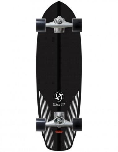CARVER Black Tip Carbon Fiber 32.5" CX - Surfskate completo - vista dal basso