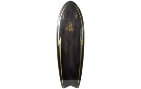YOW Pipe Black 32 inch surfskate deck - black and gold underside view