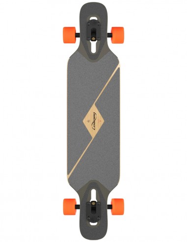 LOADED Tan Tien Prism 39″: grip-side view showing the kicktails and drop-through mounting.