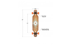 LOADED Tan Tien Prism 39″: dimensions and components of the complete longboard.