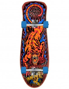 Santa Cruz Salba Tiger 31.1 inch complete cruiser – underside, Independent trucks and blue wheels