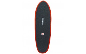 YOW Red Tiger 32.6″ Pyzel – los deck – bovenaanzicht met griptape