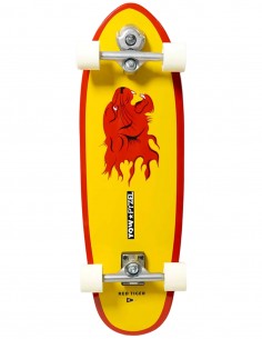 Lato inferiore scontornato dello YOW Red Tiger completo con truck Meraki e ruote Ura